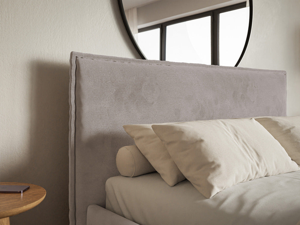 Minkšta lova SOFTIE SLIM, pilkrusvai smėlinis veliūras