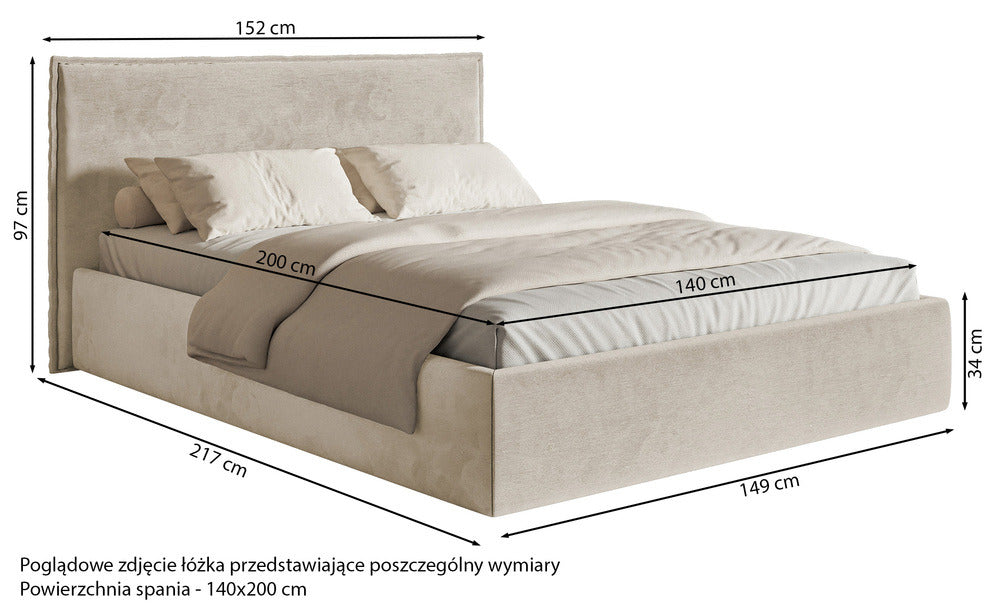 Minkšta lova SOFTIE SLIM, pilkrusvai smėlinis veliūras