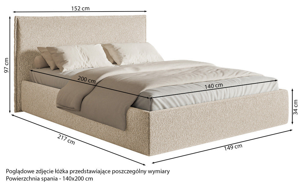 Minkšta lova SOFTIE SLIM, šviesiai smėlinis šenilas