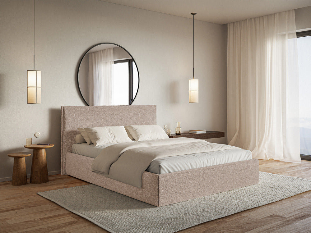 Minkšta lova SOFTIE SLIM, tamsiai smėlinis šenilas