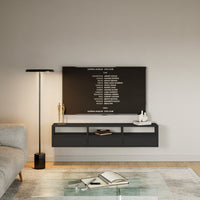 Pakabinama TV spintelė ZARI, juoda, 150 cm, 2