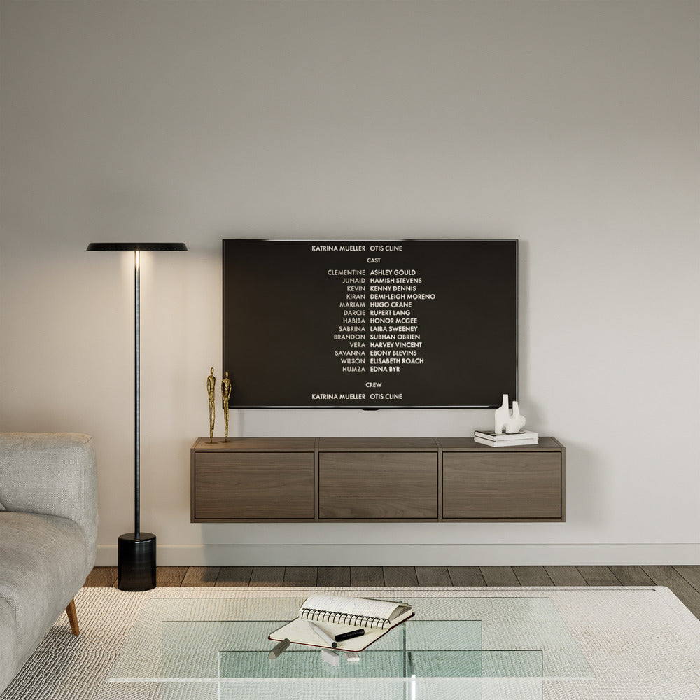 Pakabinama TV spintelė ZARI, riešutas, 150 cm