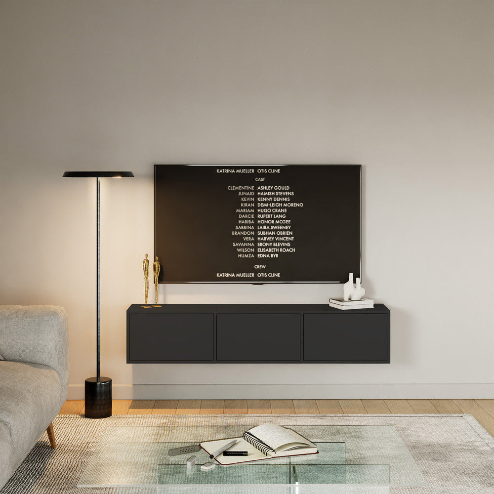 Pakabinama TV spintelė ZARI, juoda, 150 cm