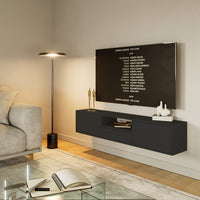 Pakabinama TV spintelė ZARI, juoda, 150 cm, 3