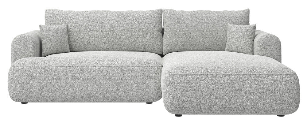 Kampinė sofa CORMAC, šviesiai pilkas pintas audinys