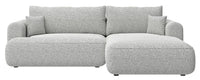 Kampinė sofa CORMAC, šviesiai pilkas pintas audinys