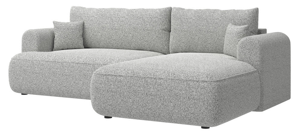 Kampinė sofa CORMAC, šviesiai pilkas pintas audinys