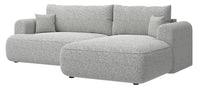 Kampinė sofa CORMAC, šviesiai pilkas pintas audinys