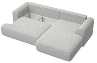 Kampinė sofa CORMAC, šviesiai pilkas pintas audinys