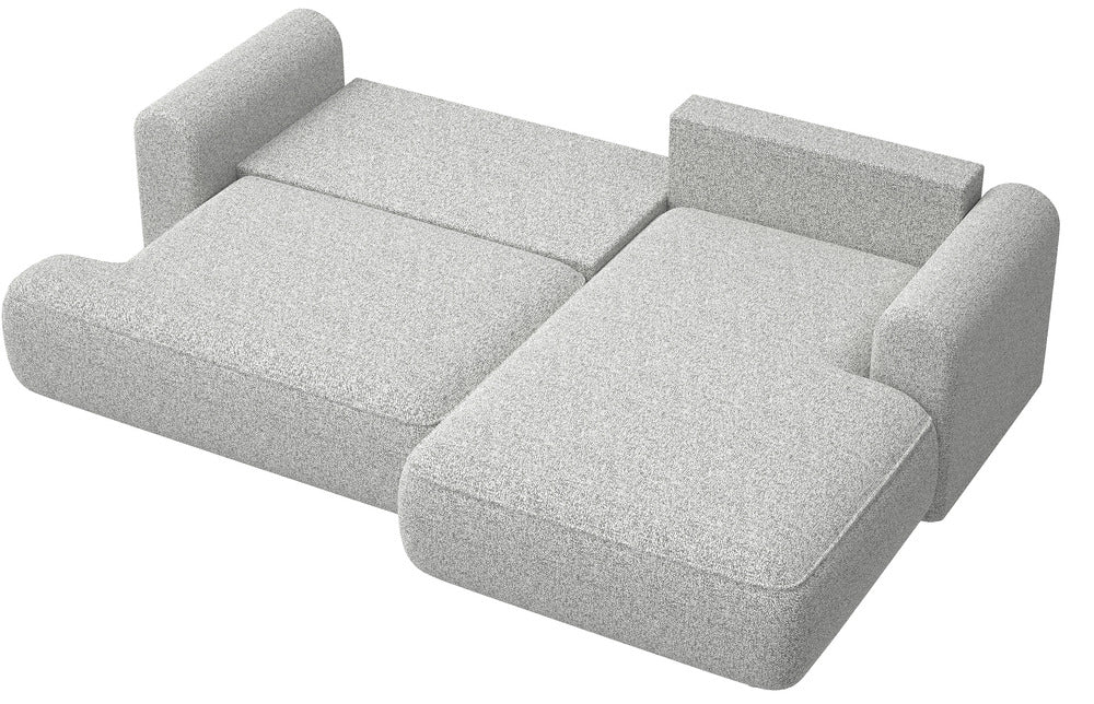 Kampinė sofa CORMAC, šviesiai pilkas pintas audinys