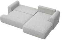 Kampinė sofa CORMAC, šviesiai pilkas pintas audinys