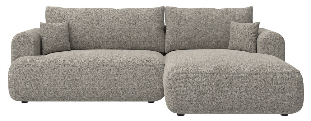 Kampinė sofa CORMAC, tamsiai smėlinis pintas audinys