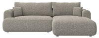 Kampinė sofa CORMAC, tamsiai smėlinis pintas audinys