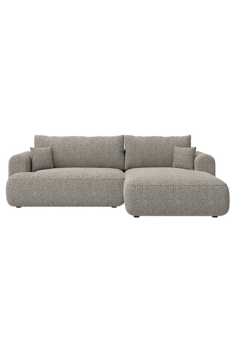 Kampinė sofa CORMAC, tamsiai smėlinis pintas audinys