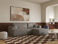 Kampinė sofa CORMAC, tamsiai smėlinis pintas audinys