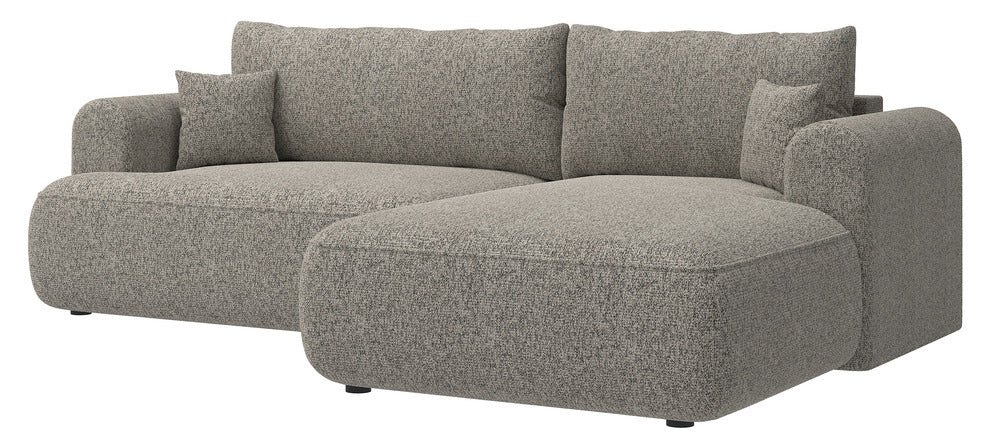 Kampinė sofa CORMAC, tamsiai smėlinis pintas audinys