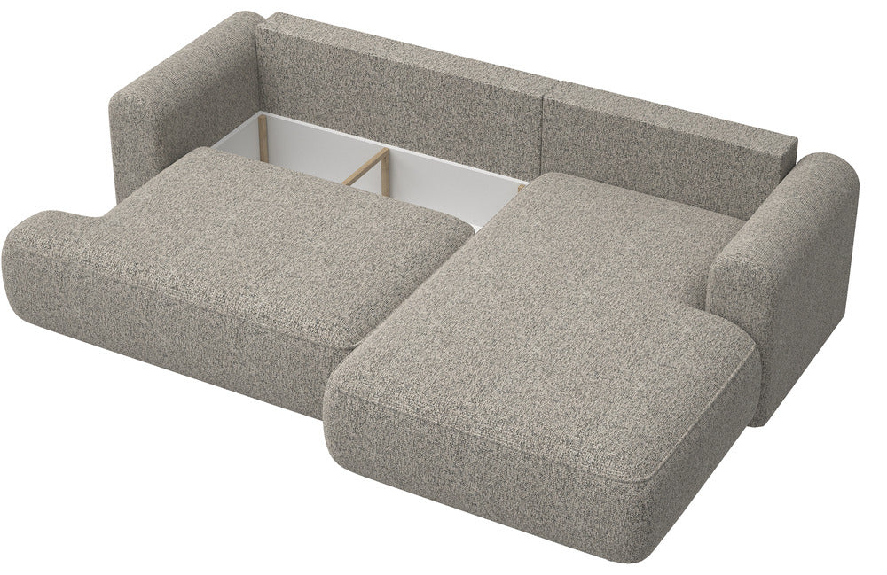 Kampinė sofa CORMAC, tamsiai smėlinis pintas audinys