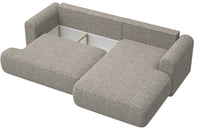 Kampinė sofa CORMAC, tamsiai smėlinis pintas audinys