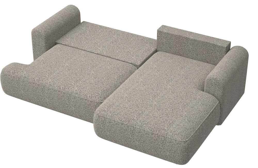 Kampinė sofa CORMAC, tamsiai smėlinis pintas audinys
