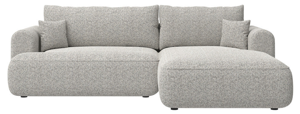 Kampinė sofa CORMAC, pilkai smėlinis pintas audinys