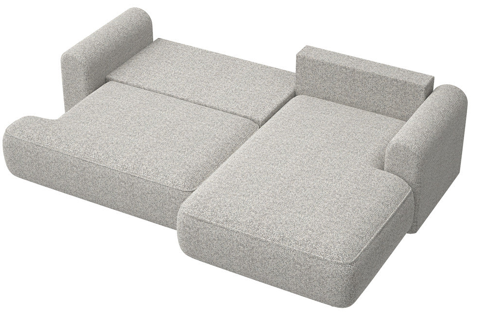 Kampinė sofa CORMAC, pilkai smėlinis pintas audinys