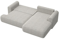 Kampinė sofa CORMAC, pilkai smėlinis pintas audinys