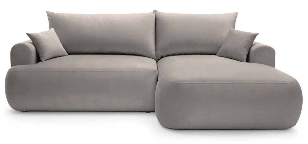 Kampinė sofa CORMAC, šviesiai pilkas veliūras