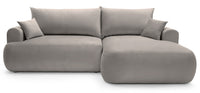 Kampinė sofa CORMAC, šviesiai pilkas veliūras