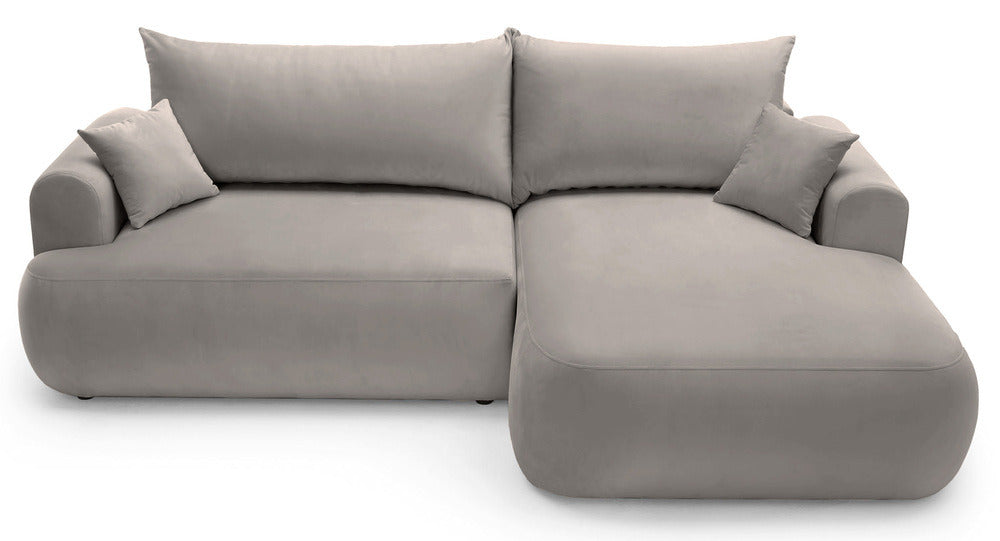 Kampinė sofa CORMAC, šviesiai pilkas veliūras