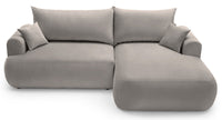 Kampinė sofa CORMAC, šviesiai pilkas veliūras