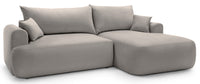 Kampinė sofa CORMAC, šviesiai pilkas veliūras