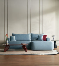 Kampinė sofa CORMAC, mėlynas, dešinė