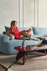 Kampinė sofa CORMAC, mėlynas, dešinė