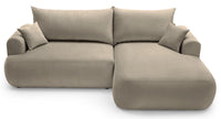 Kampinė sofa CORMAC, pilkai smėlinis veliūras
