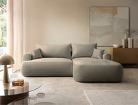 Kampinė sofa CORMAC, pilkai smėlinis veliūras