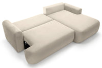 Kampinė sofa CORMAC, šviesiai smėlinis veliūras