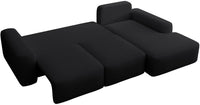 Kampinė sofa LIVA, juoda šenilas, su kamuoliuku, Moly 99
