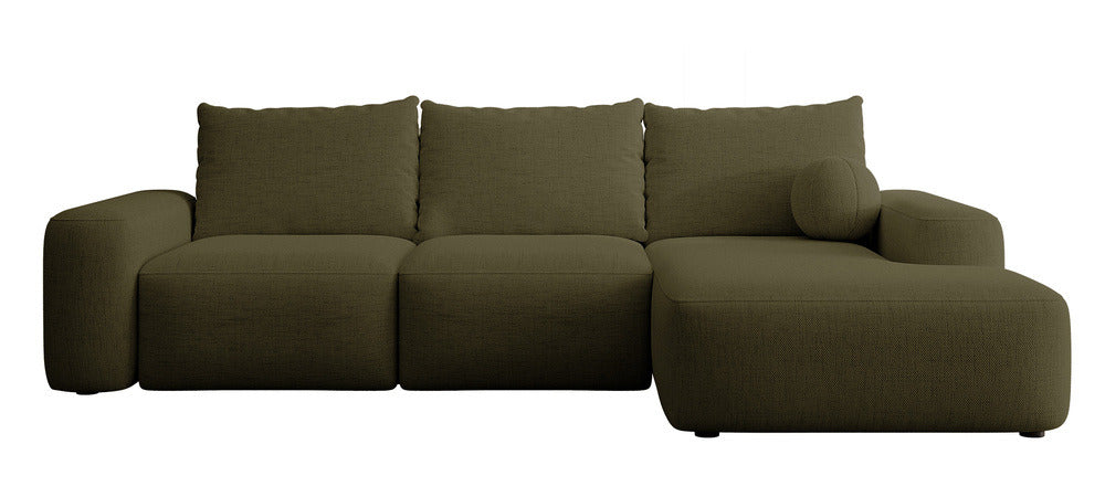 Kampinė sofa LIVA, alyvuogių, dešinė