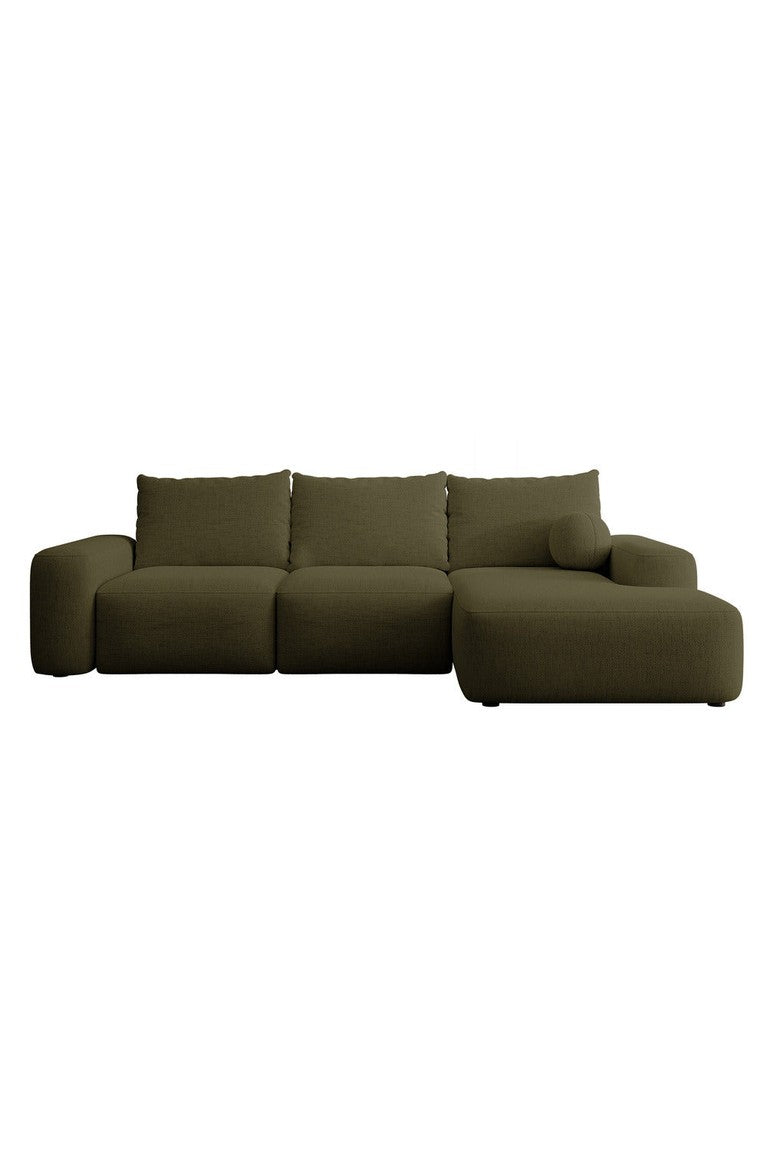 Kampinė sofa LIVA, alyvuogių, dešinė