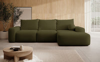 Kampinė sofa LIVA, alyvuogių, dešinė