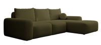 Kampinė sofa LIVA, alyvuogių, dešinė