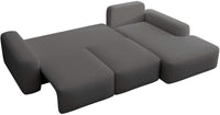 Kampinė sofa LIVA, tamsiai pilkas šenilas, su juosmens pagalvėmis, Moly 85