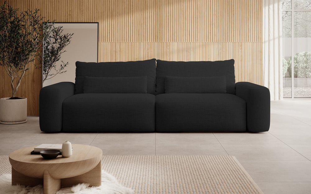 Sofa-lova LIVA, juoda šenilas
