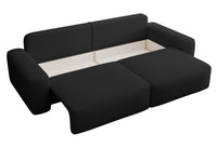 Sofa-lova LIVA, juoda šenilas