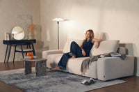 Sofa-lova LIVA, kreminis šenilas
