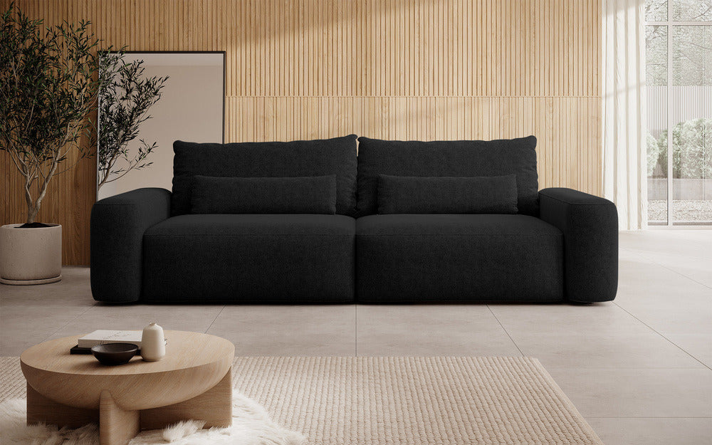 Sofa-lova LIVA, juoda bouclé