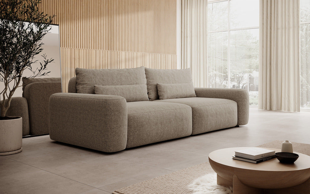 Sofa-lova LIVA, šviesiai ruda bouclé