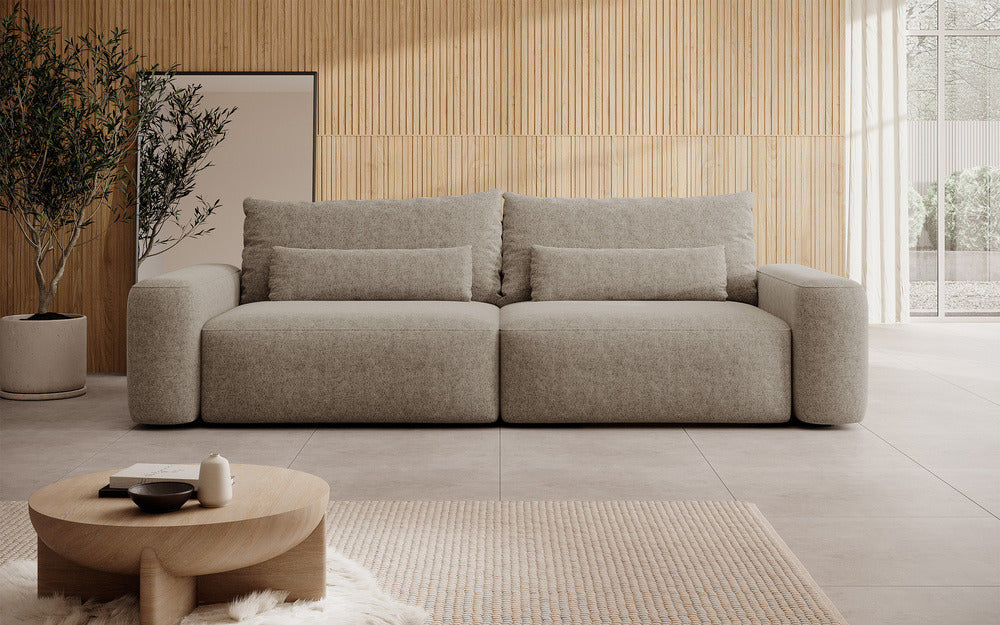 Sofa-lova LIVA, šviesiai ruda bouclé