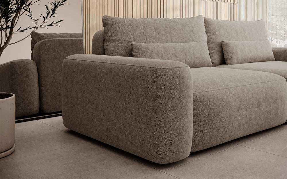Sofa-lova LIVA, šviesiai ruda bouclé