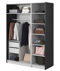 Spinta IMOGEN, juoda, 150 cm, su lentynomis, 3